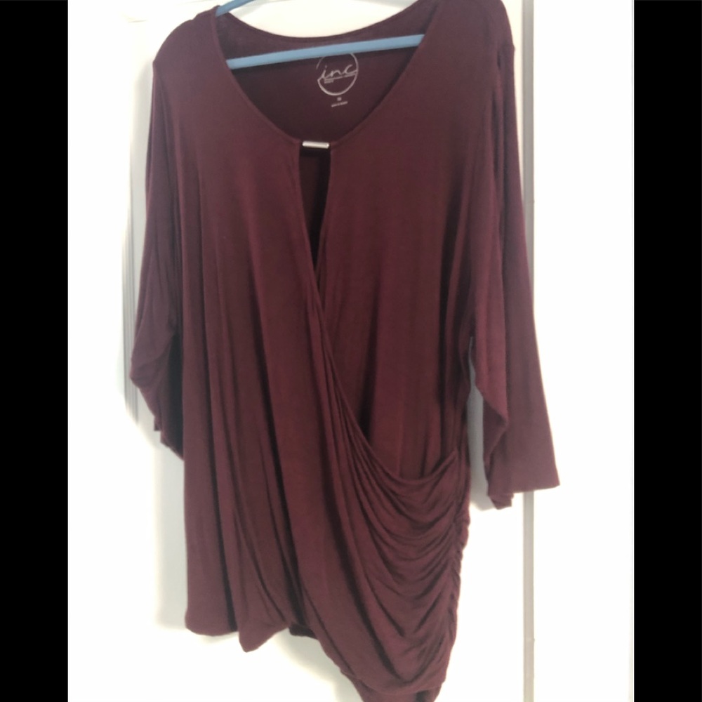 INC keyhole plus size wrap top